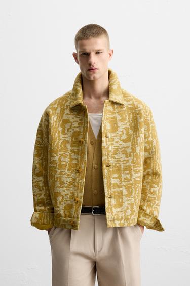 TEXTURED JACQUARD JACKET - Mustard by Zara