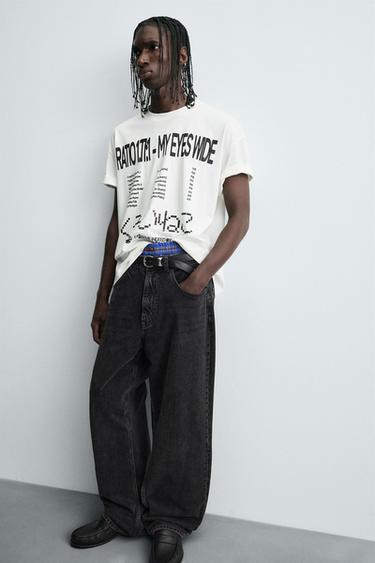 T-SHIRT WITH GRAPHIC TEXT - White de Zara - Image 5