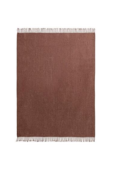 STRIPED CHENILLE THROW - Pink by Zara