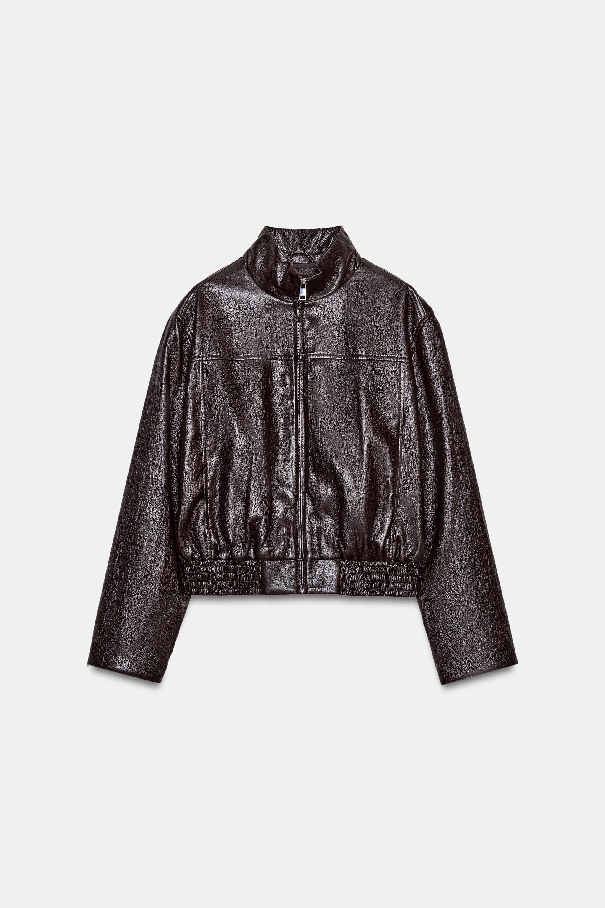 BOMBER COURTE MATIÈRE SYNTHÉTIQUE