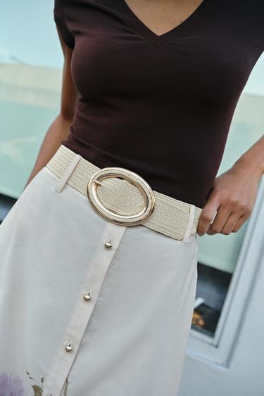 FLORAL PRINT BELTED MIDI SKIRT - Multicoloured by Zara - Image 3