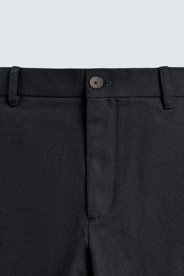 PANTALON STRAIGHT FIT STRUCTURÉ - Bleu marine de Zara - Image 7