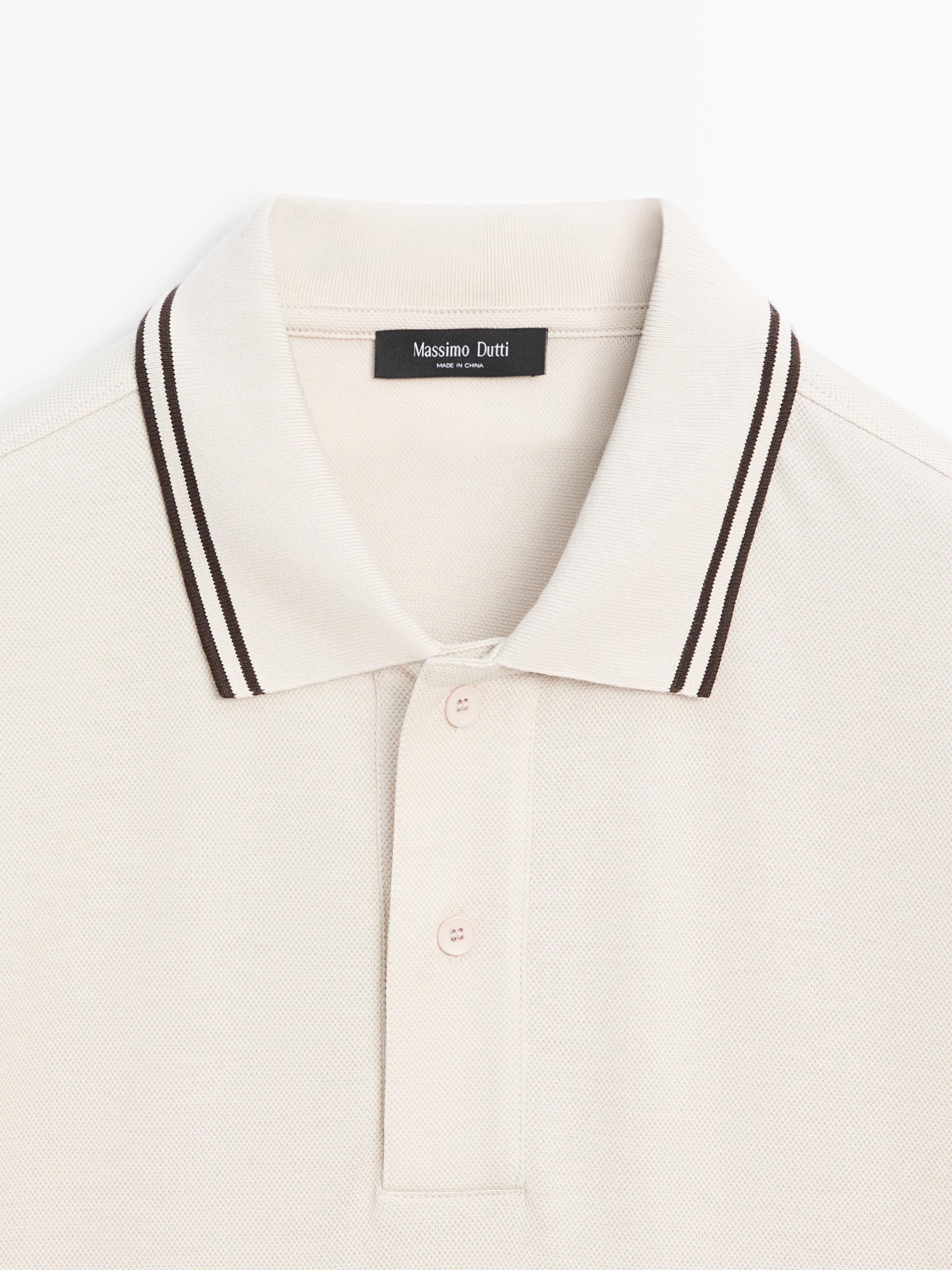Short sleeve polo shirt with contrast detail