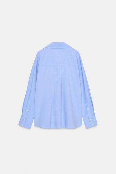 CHEMISE OVERSIZE OXFORD - Bleu de Zara - Image 8
