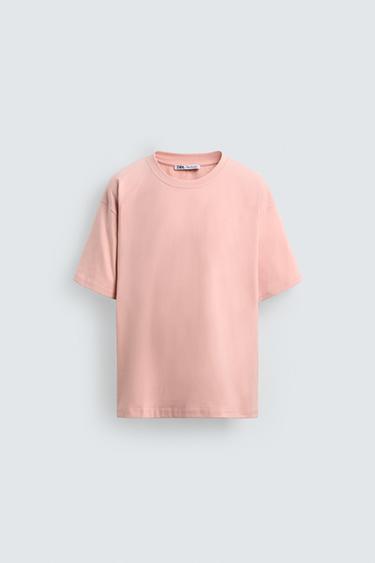 Zara HEAVYWEIGHT T-SHIRT - Light pink