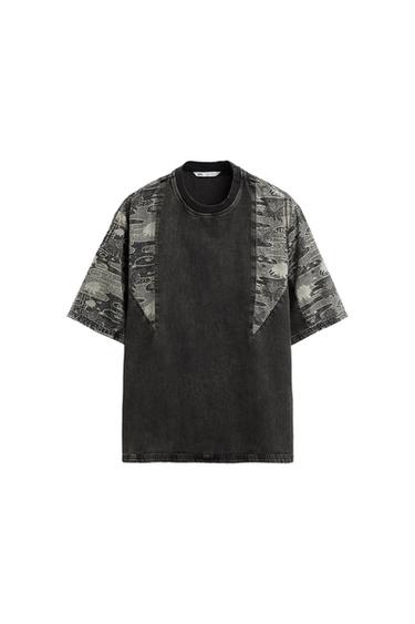 CONTRAST DENIM T-SHIRT