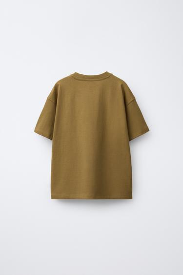 Zara PLAIN MEDIUM WEIGHT T-SHIRT - Toffee