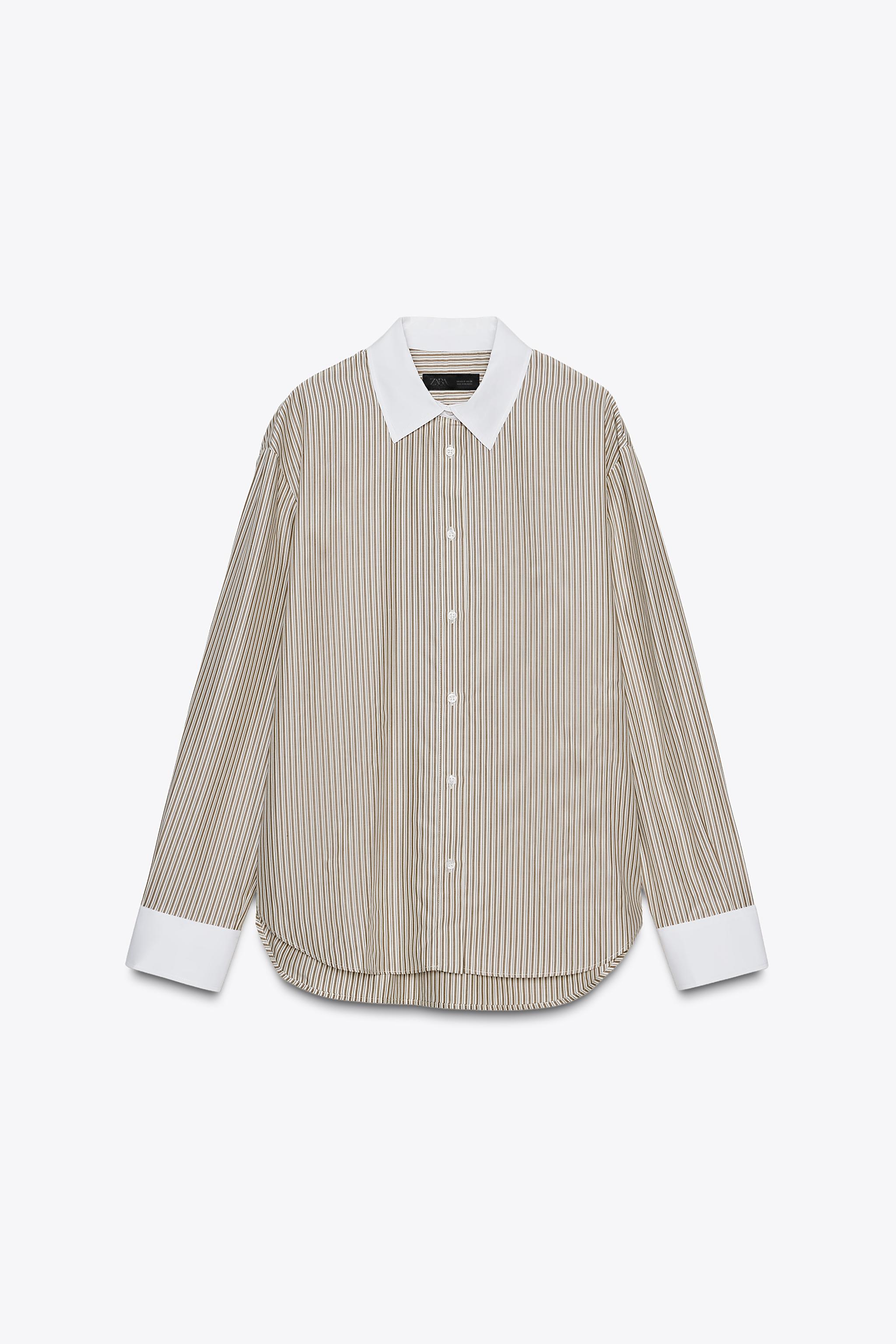 ruページ ZW COLLECTION CONTRAST STRIPED SHIRT - striped | ZARA Canada