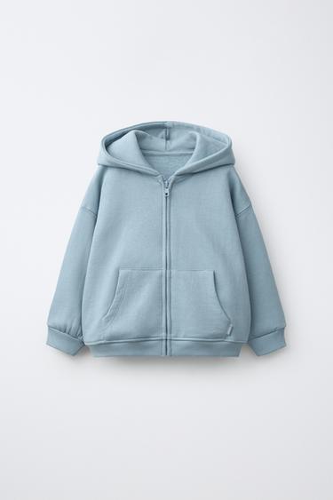 ZIP-UP HOODIE - Light blue by Zara