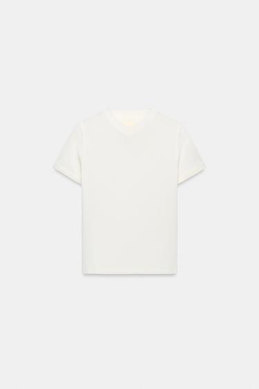 V-NECK T-SHIRT — Oyster-white 1