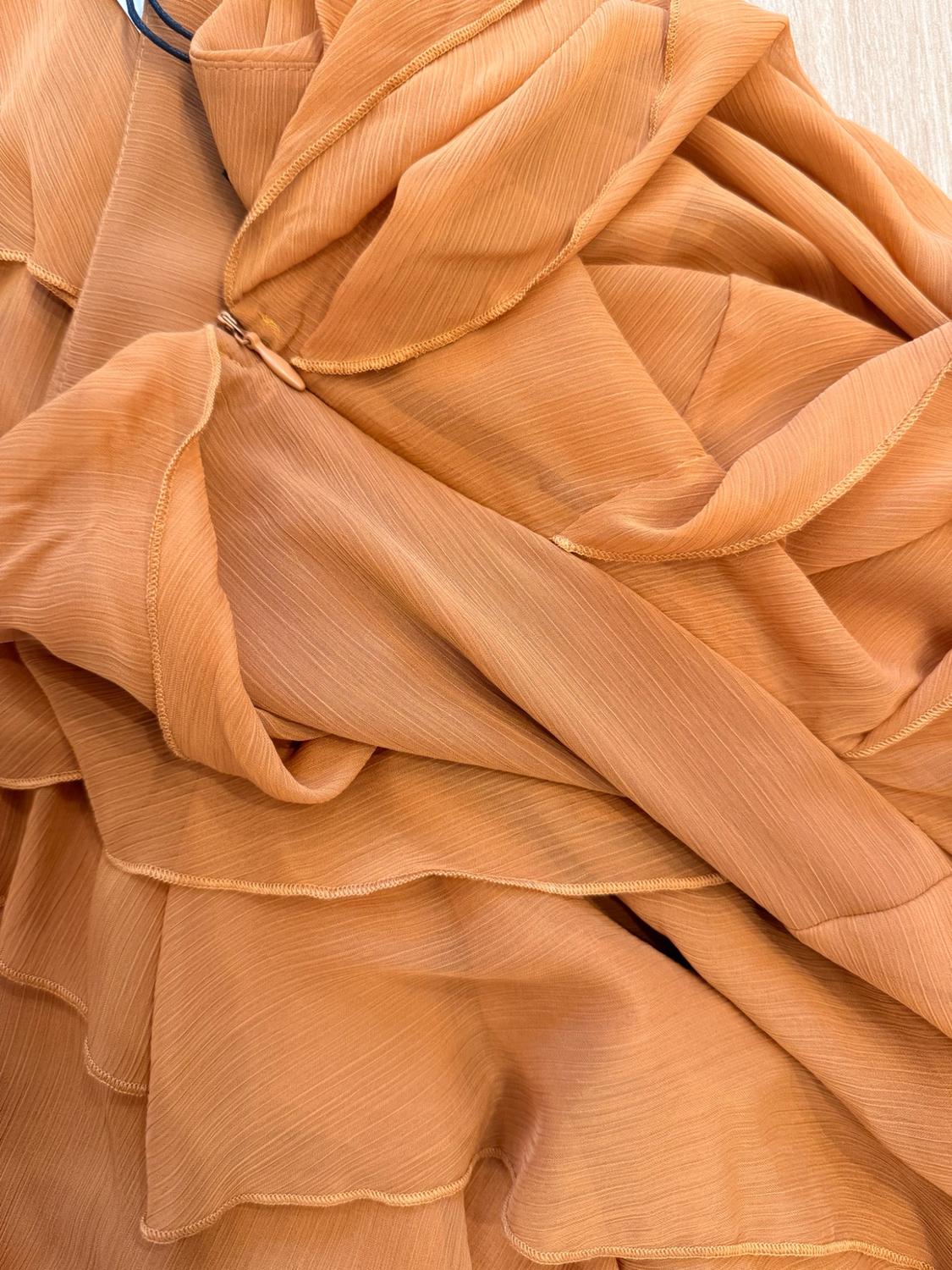 ZW COLLECTION ASYMMETRIC RUFFLE MIDI SKIRT - Image 4