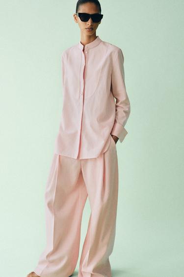 ZW COLLECTION PLEATED TROUSERS - Pink by Zara