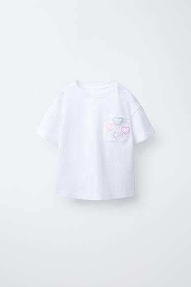 EMBROIDERED POCKET T-SHIRT - White by Zara