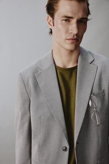 VESTE REGULAR FIT COSTUME PIED-DE-POULE - Noir / Blanc de Zara - Image 4