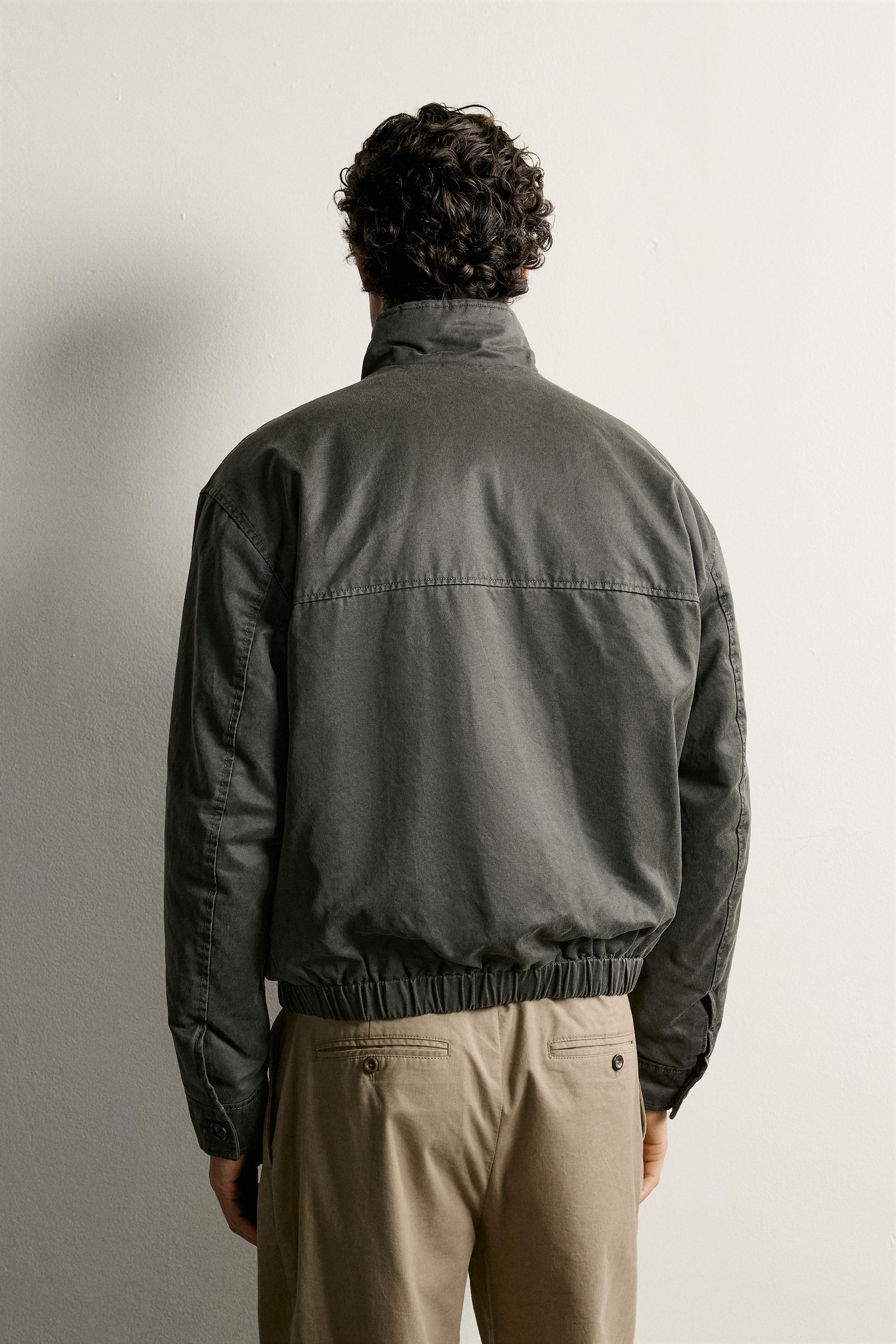 WAXED-EFFECT REGULAR FIT JACKET