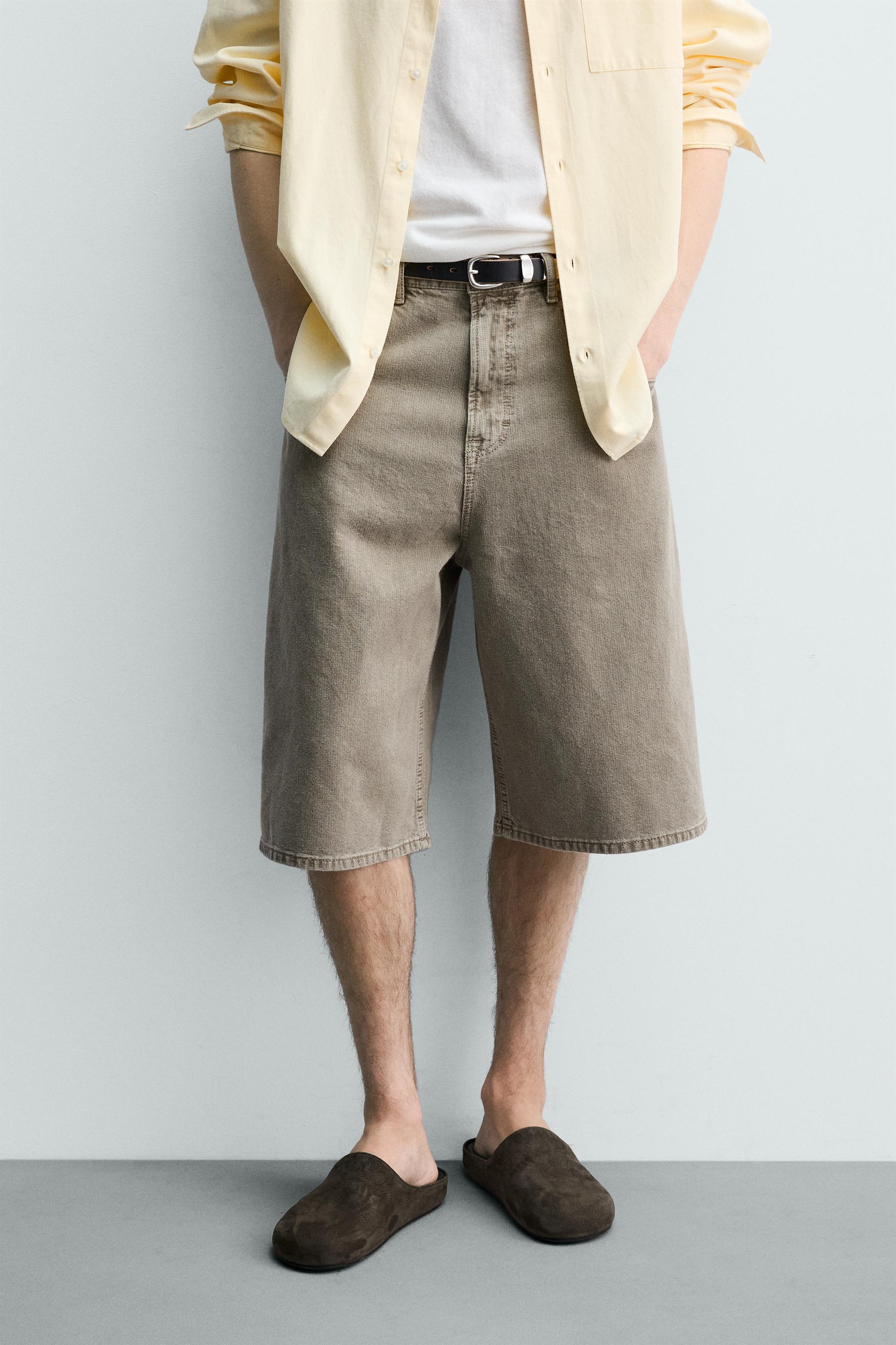 STRUCTURED BALLOON FIT DENIM SHORTS