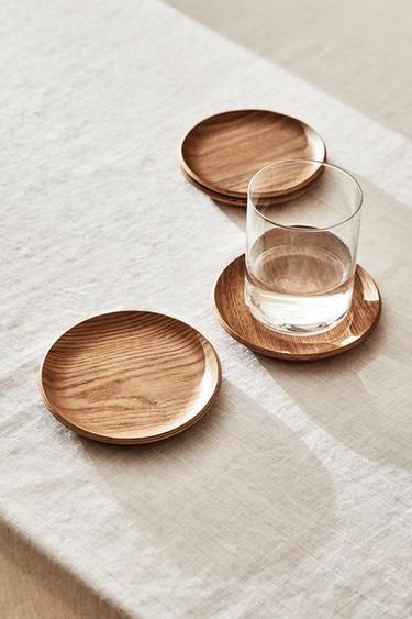 WOODEN COASTER (UNIT) - Light beige by Zara - Image 6