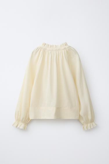 RAMIE BLEND RUFFLE SHIRT - Butter by Zara - Image 1