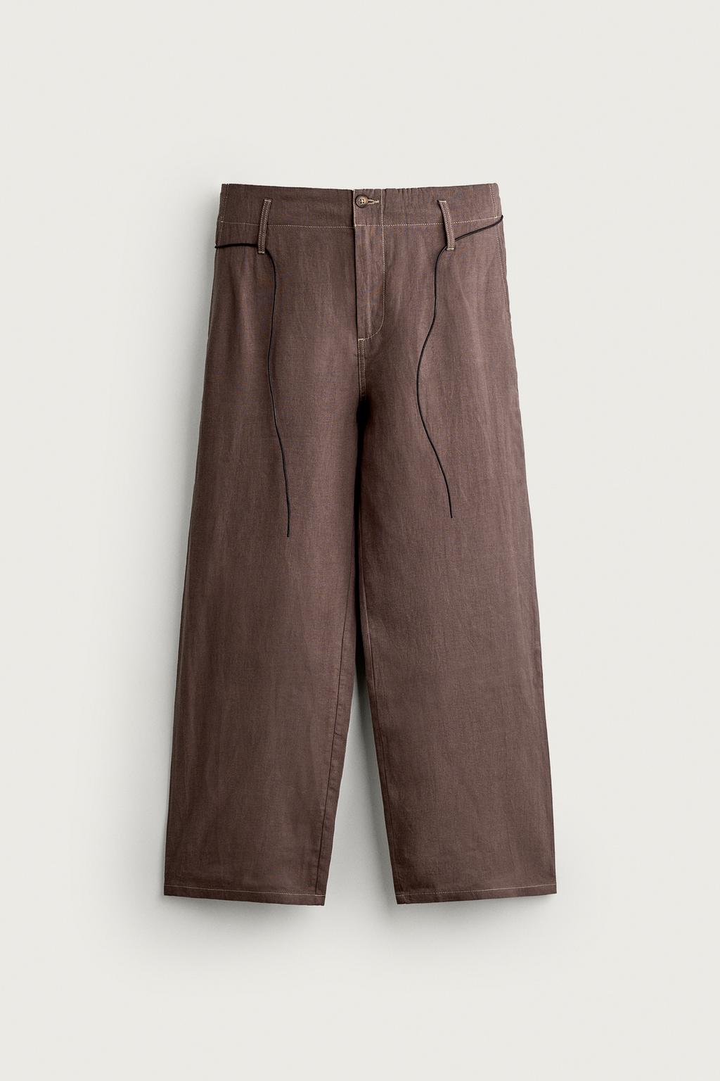 100% LINEN RELAXED FIT TROUSERS