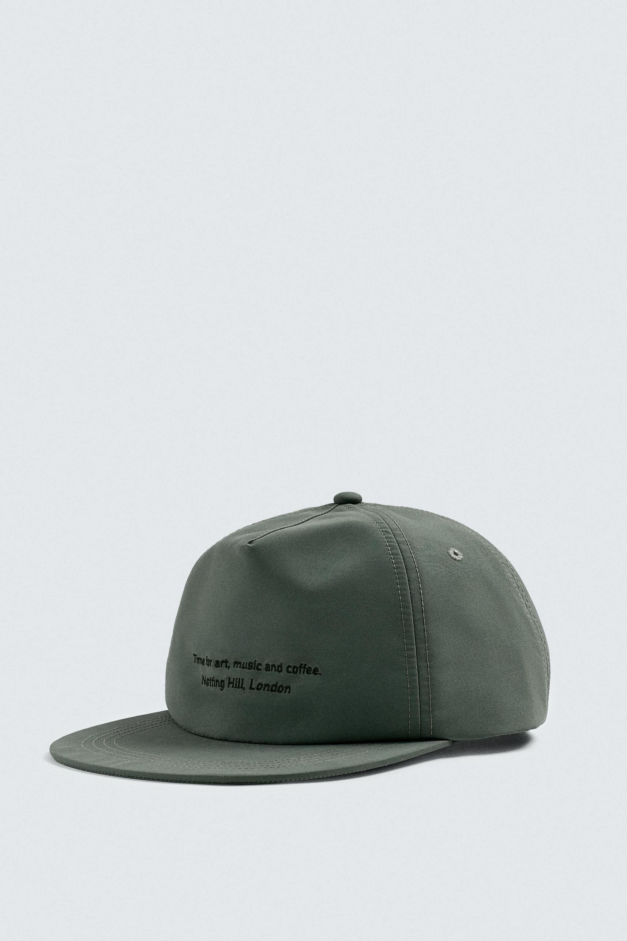 EMBROIDERED FLAT VISOR CAP - Khaki | ZARA United States