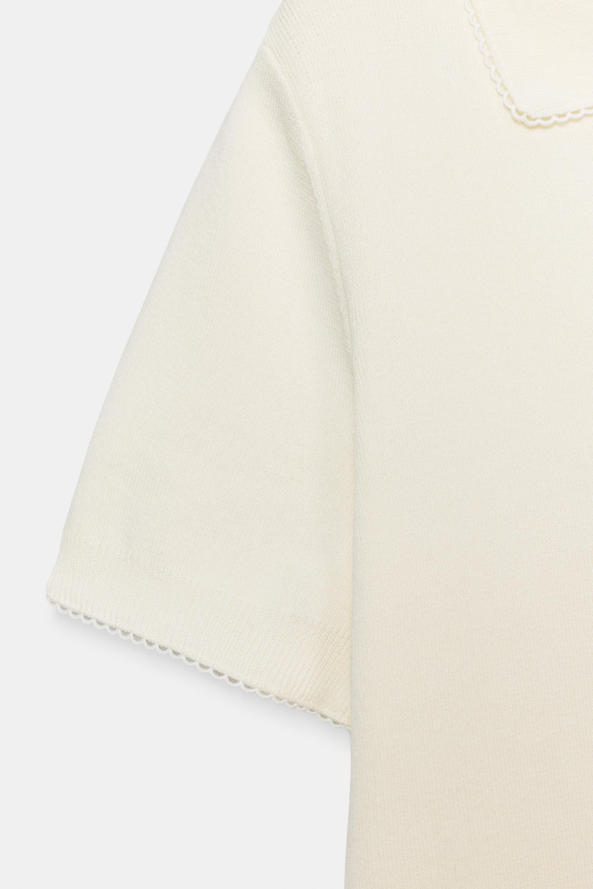 POLO EN MAILLE DENTELLE CONTRASTE