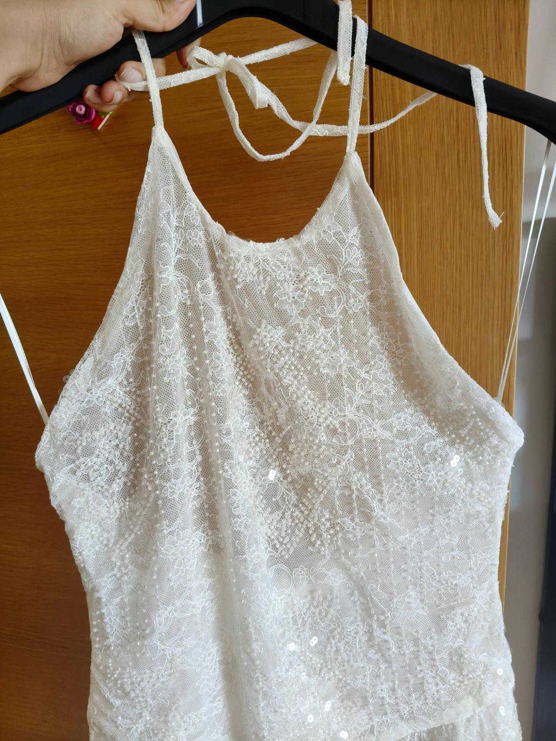 EMBROIDERED LACE HALTER DRESS - Image 4