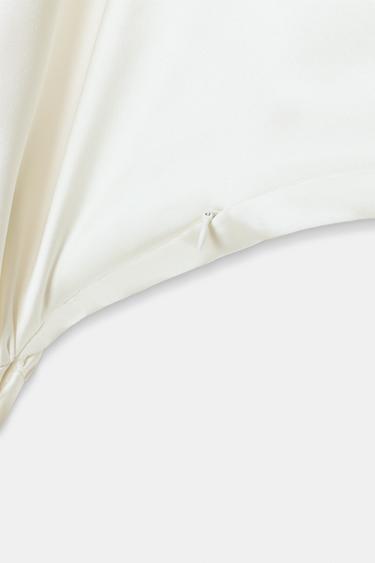ROBE COURTE SATINÉE FOULARD - Blanc cassé de Zara - Image 8