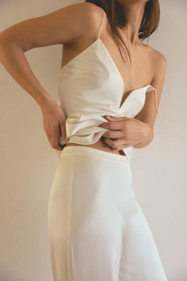 SATIN CAMISOLE TOP - Ecru by Zara