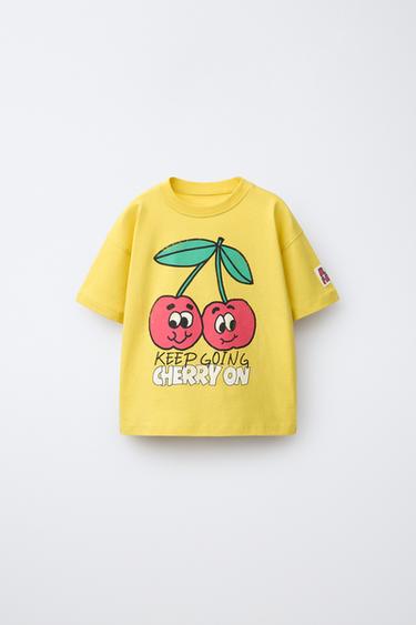 CHERRY PRINT T-SHIRT - Yellow by Zara
