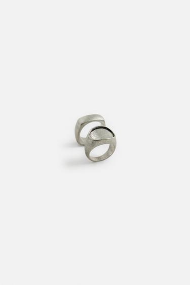 LOT DE 2 BAGUES COMBINÉES - Argent de Zara - Image 3