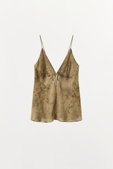 TOP À BRETELLES IMPRIMÉ - Multicolore de Zara - Image 4