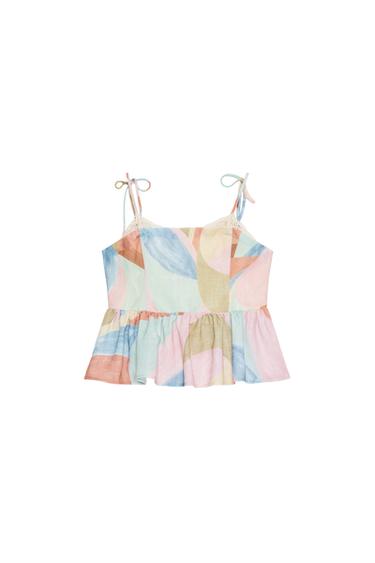 Zara BLUZA SA DEZENOM I BRETELAMA – raznobojno