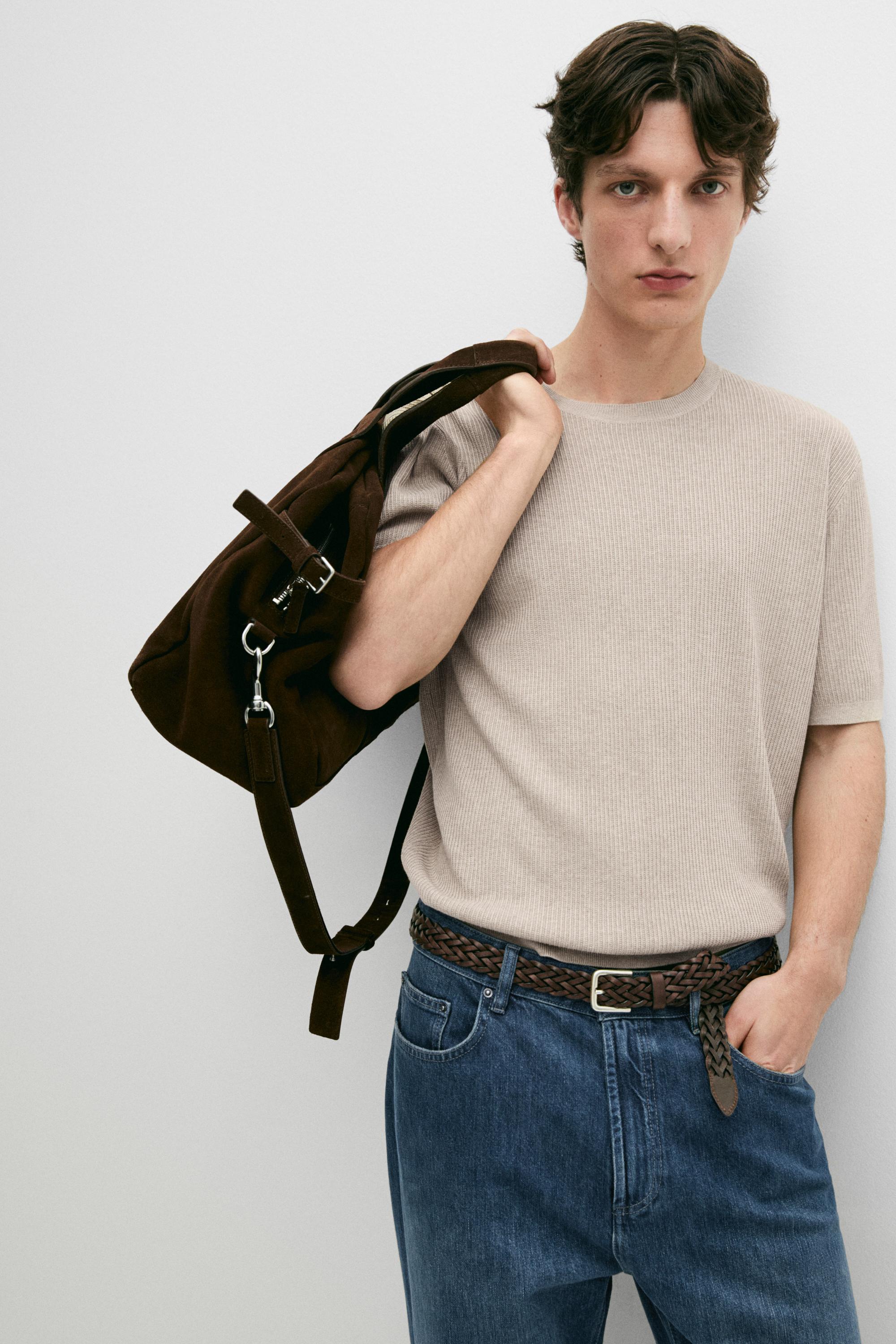 Pull en maille à manches courtes avec coton
