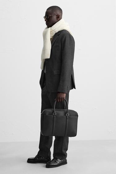 TEXTURED BRIEFCASE - Black by Zara - Image 1