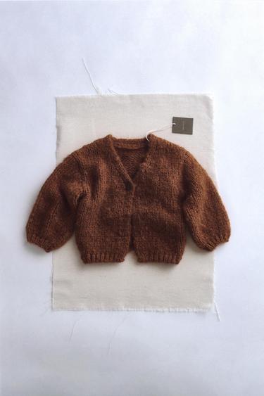ZARA TIMELESZ - KNIT CARDIGAN WITH WOOL BUTTON - Brick by Zara - Image 0