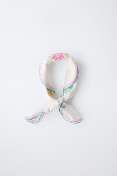 CROSS STITCH FLORAL BANDANA - Multicoloured by Zara