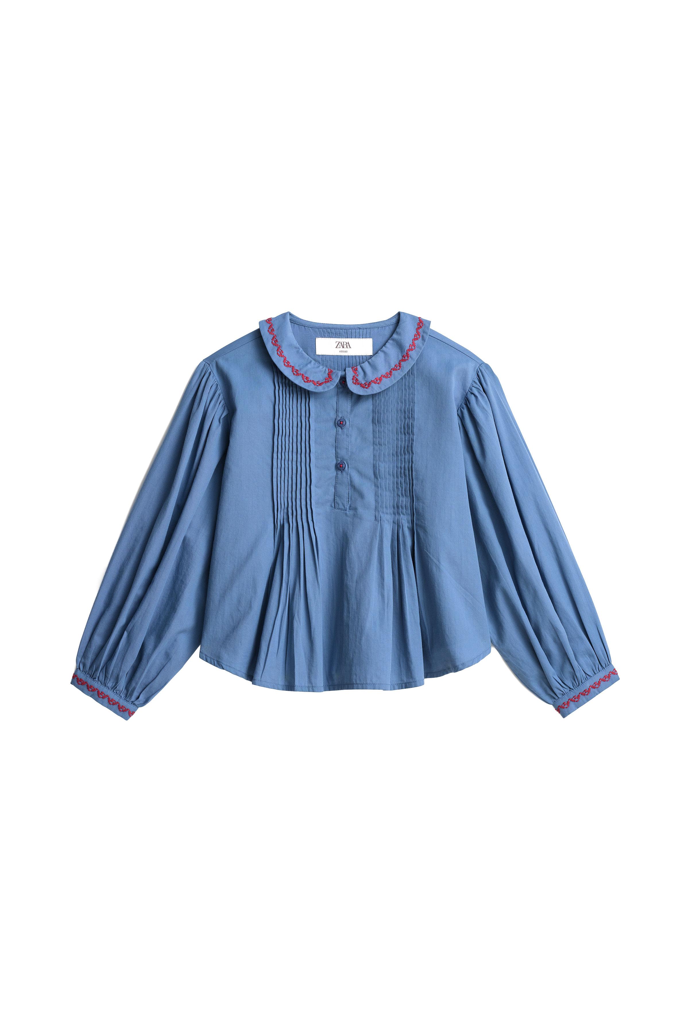 LIMITED EDITION EMBROIDERED PINTUCK BLOUSE