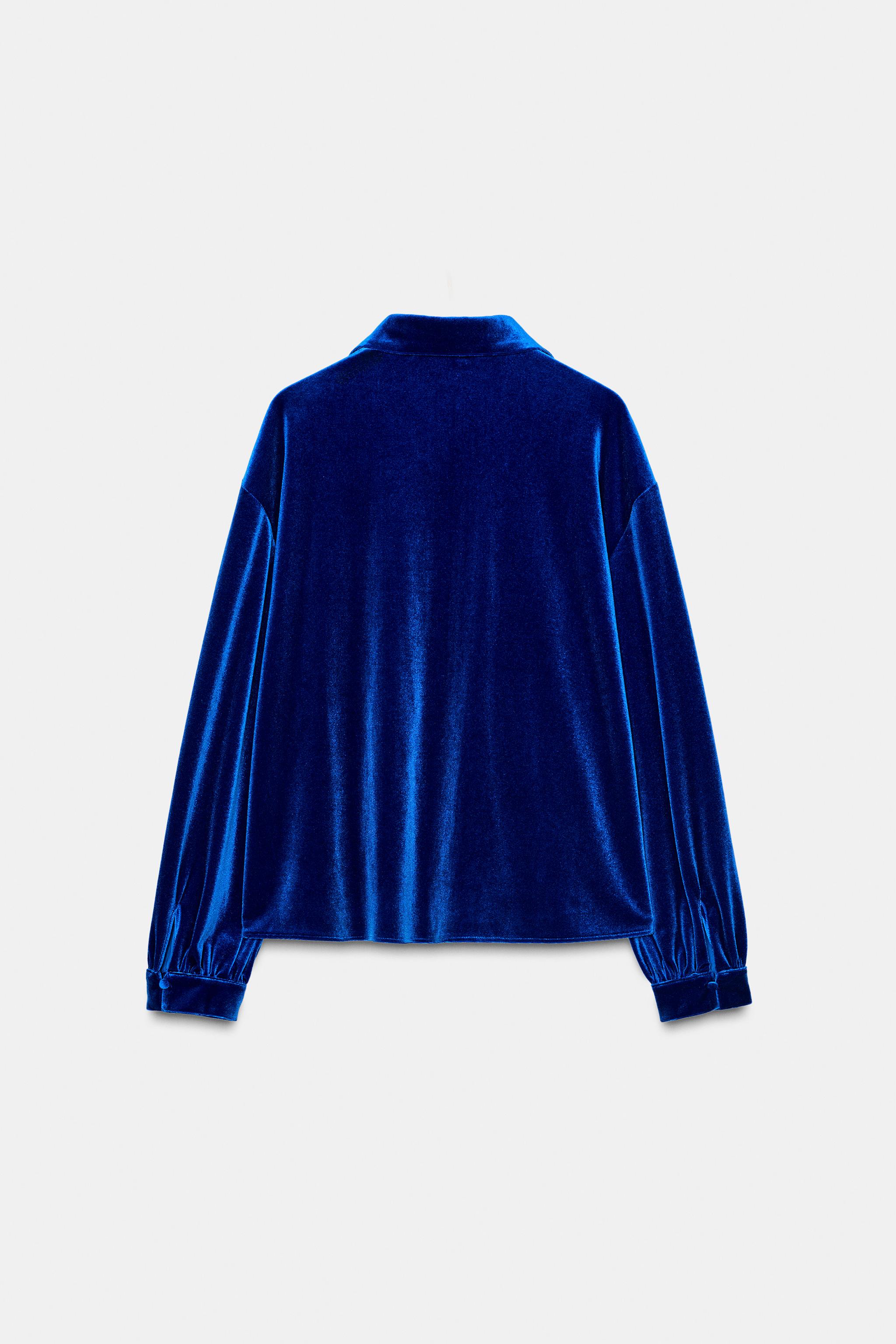 VELVET SHIRT WITH TIES