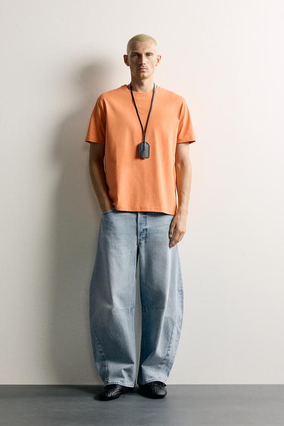 RELAXED BARREL FIT JEANS WITH PLEATS - Light blue by Zara - Image 0