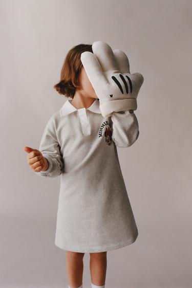 Zara MINNIE MOUSE © DISNEY FLEECE POLO NECK DRESS - Gray marl