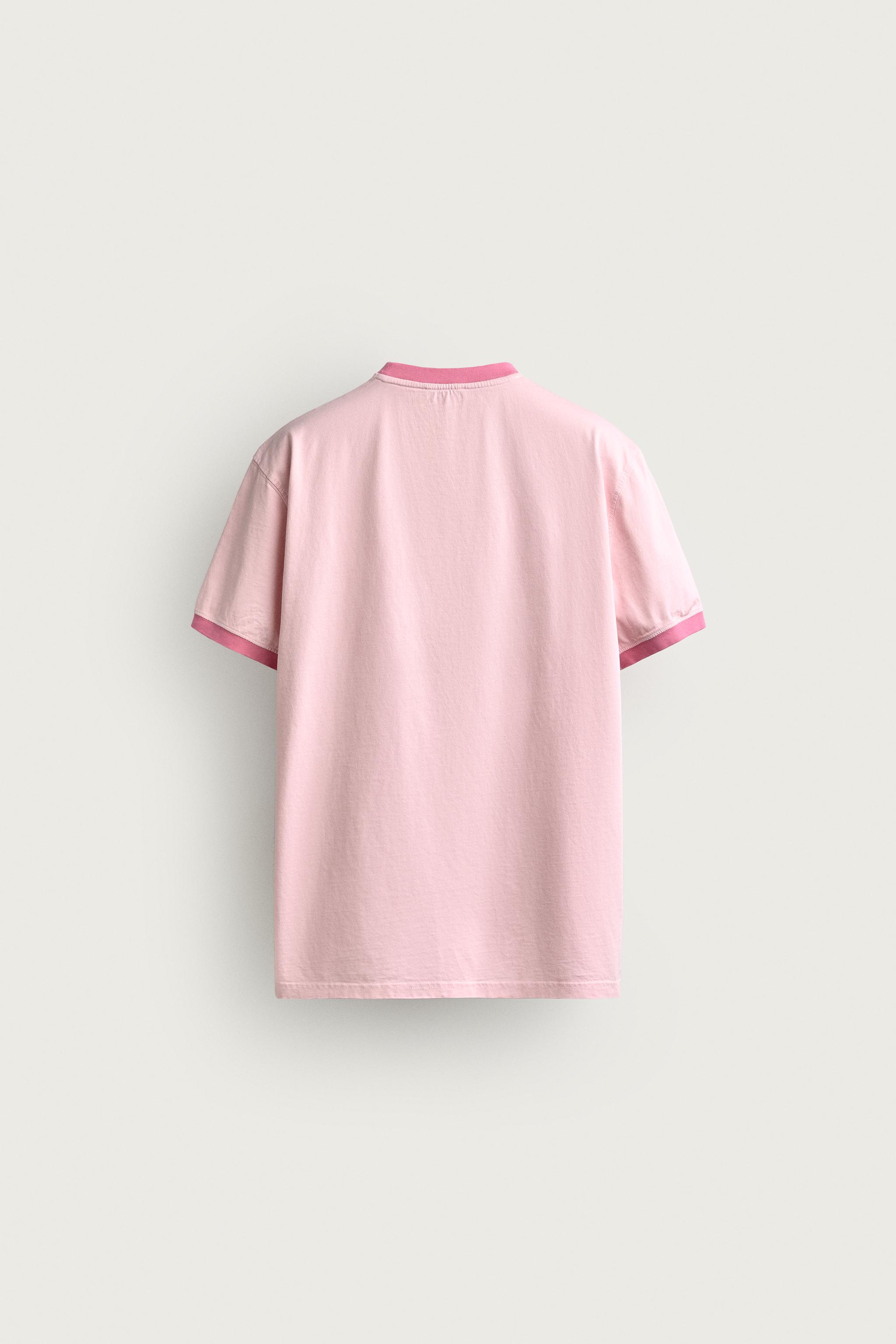 REGULAR FIT CONTRAST BINDING T-SHIRT