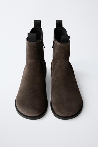 LEATHER CHELSEA ANKLE BOOTS - Brown by Zara - Image 3
