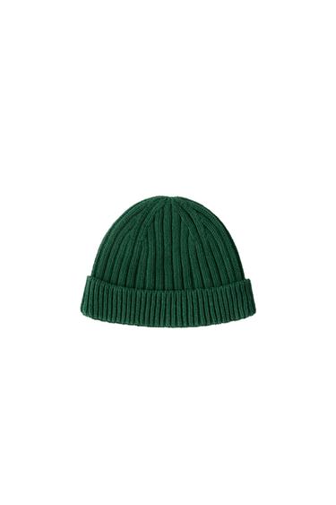 PLAIN KNIT HAT — Green 1