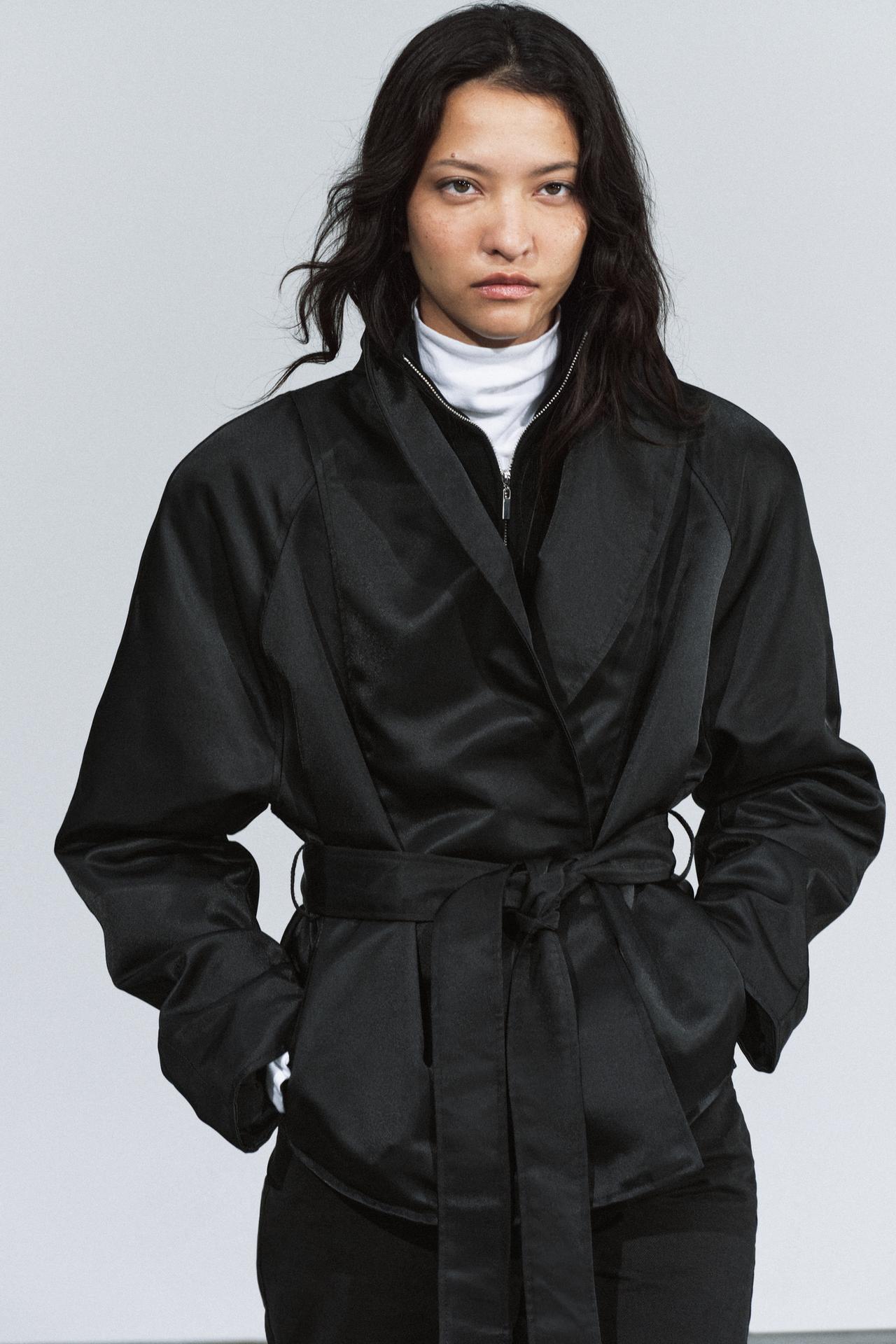ZW COLLECTION BELTED JACKET — Black