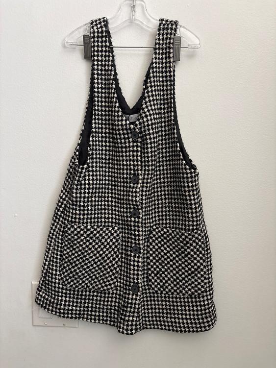 zara green houndstooth dress PINAFORE SECOND HAND material: sequin