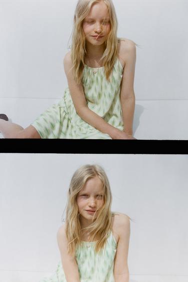 Zara PRINTED DRESS - Green