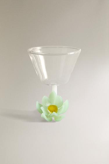 ボロシリケイトガラス フラワーグラスグリーンZaraのボロシリケイトガラス フラワーグラス - グリーン