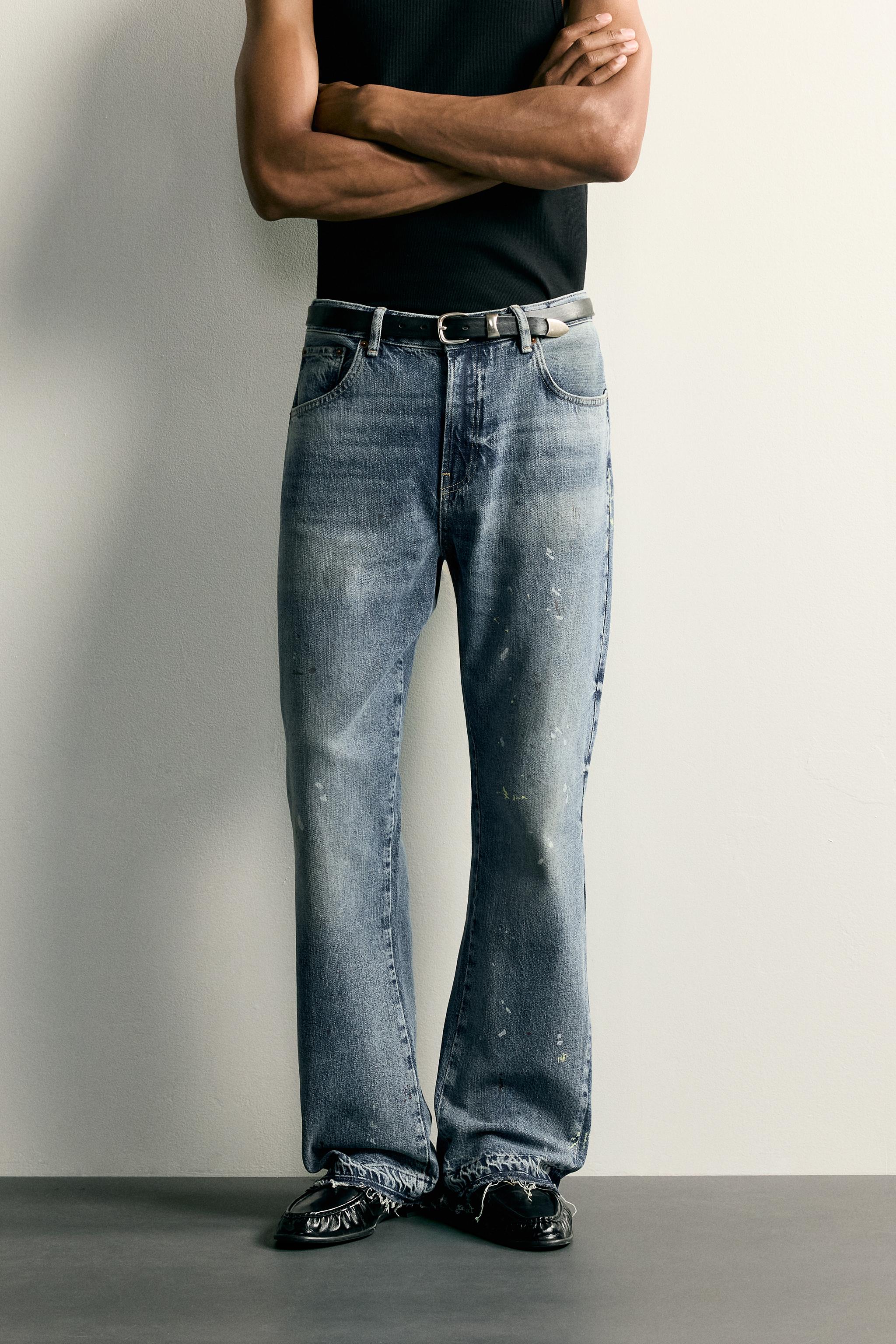 SPLATTER PRINT FLARE FIT JEANS