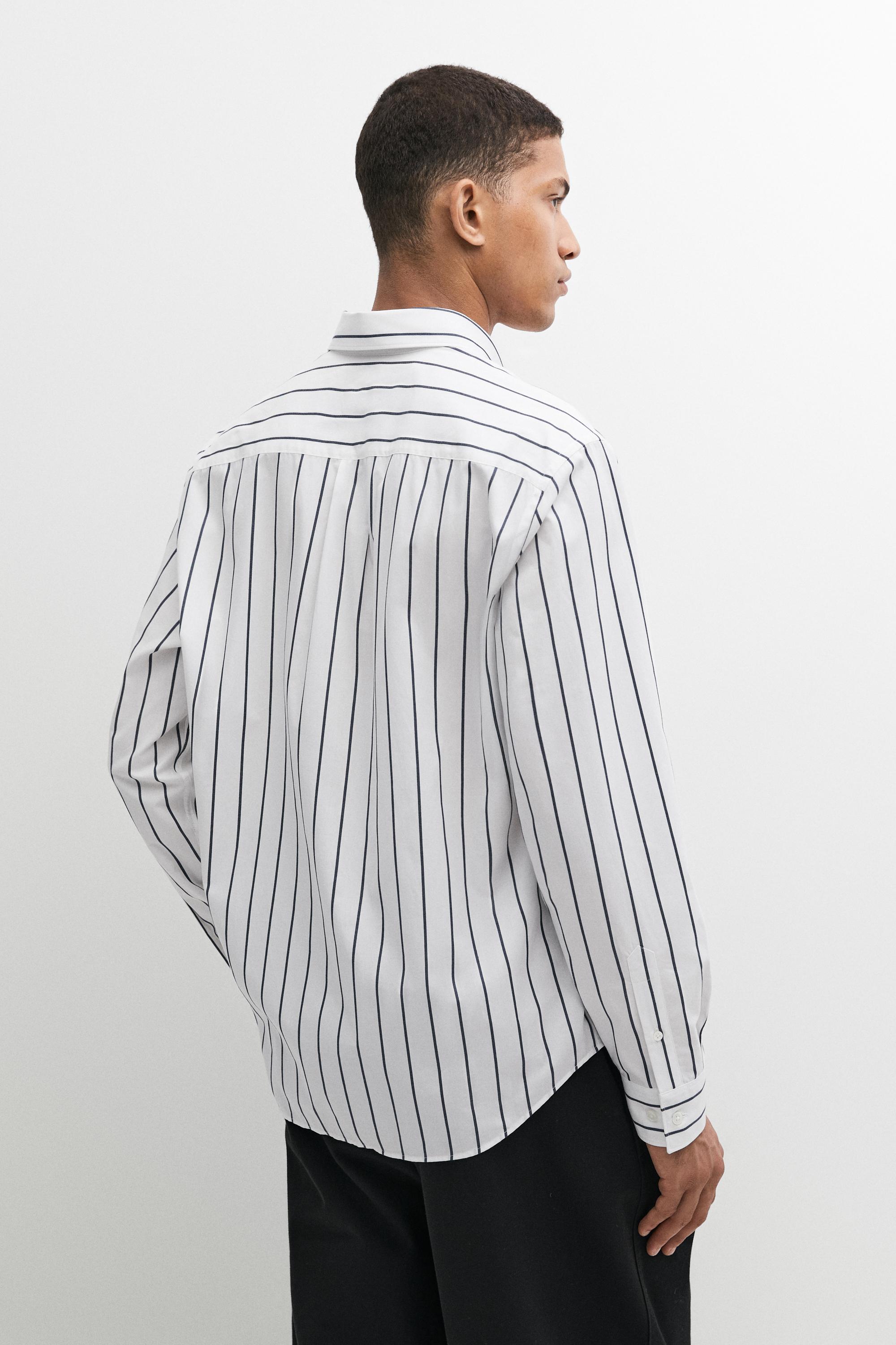 Chemise regular fit rayée 100 % coton