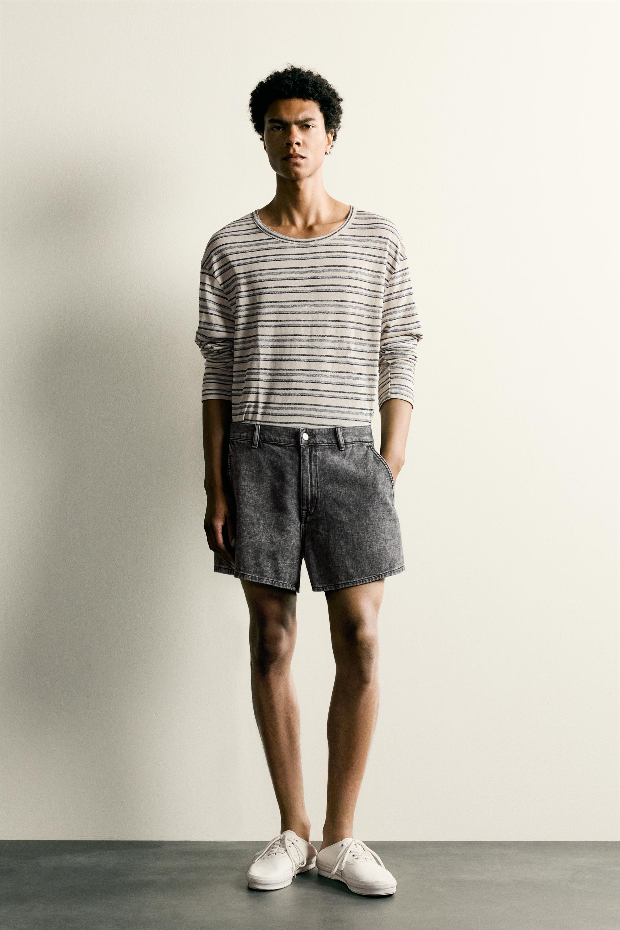 ACID WASH DENIM SHORTS